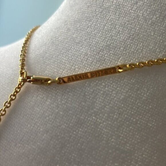 ALEXIS BITTAR Blue Lucite Butterfly 🦋 On gold tone chain with logo - Picture 6 of 6